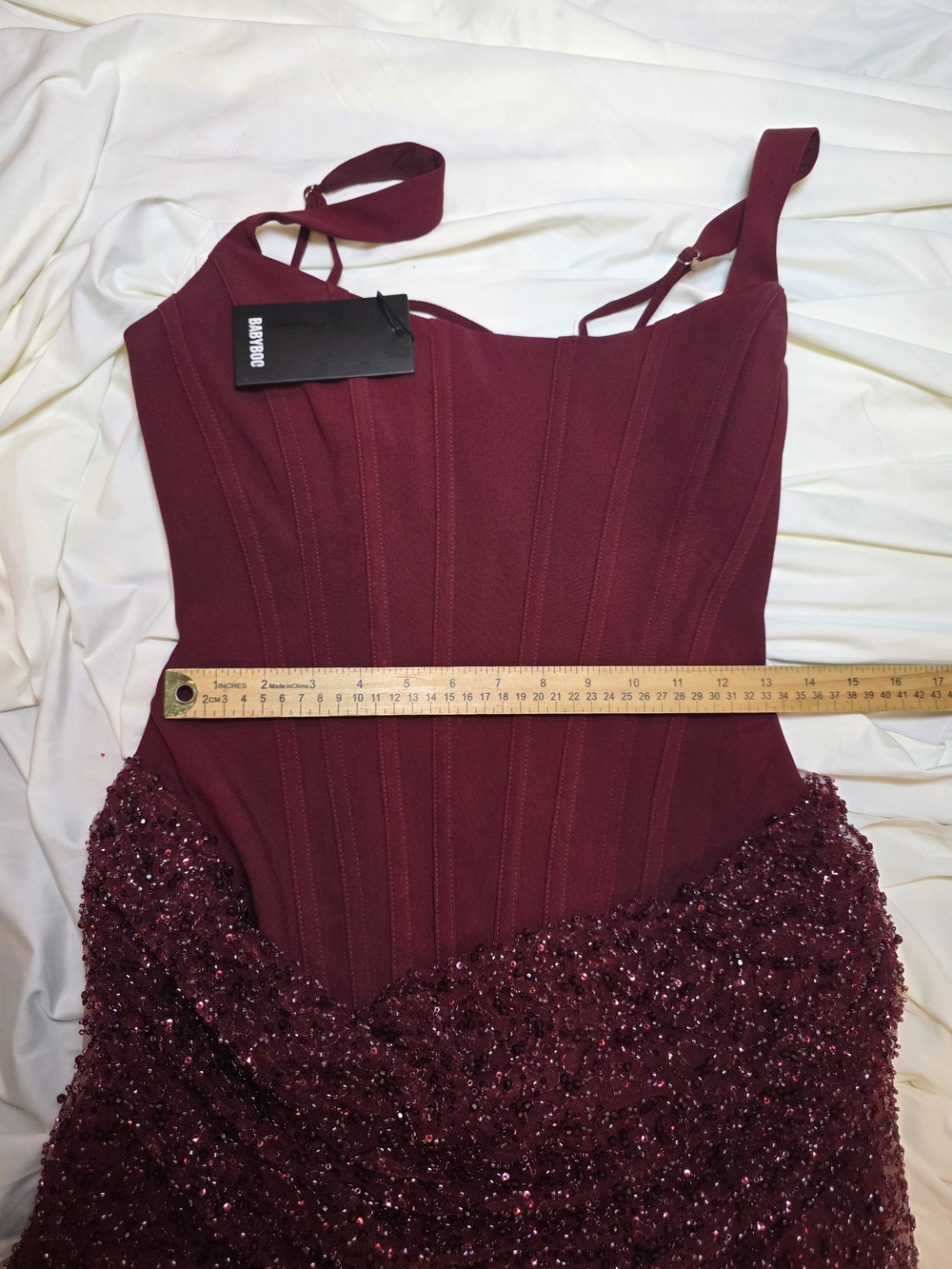 Unknown Brand Burgundy Sequin Mini Dress - Picture 8 of 11